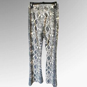 Lucky&Blessed Womens Snake Print Flared Pants  Size S